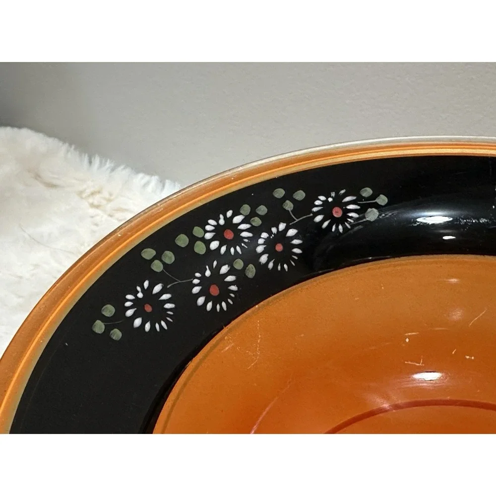 1920's Lancaster Glass Marguerite‎ Pedistal Bowl Hand Painted Daisy Design